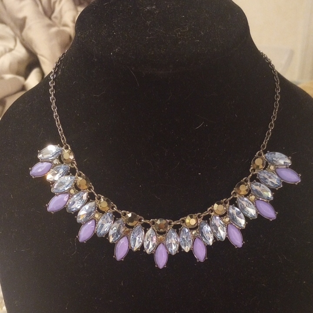 Park Lane Blue,Gun Metal Gemmy Statement Necklace